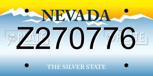 Z270776 Nevada License Plate