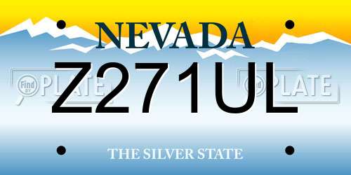 Z271UL Nevada License Plate