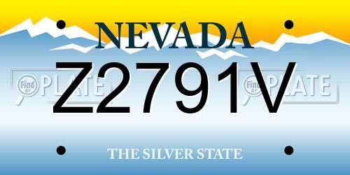 Z2791V Nevada License Plate