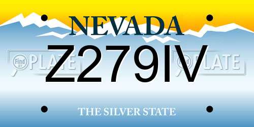 Z279IV Nevada License Plate