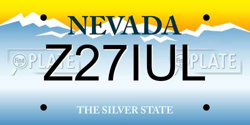 Z27IUL Nevada License Plate