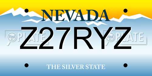 Z27RYZ Nevada License Plate
