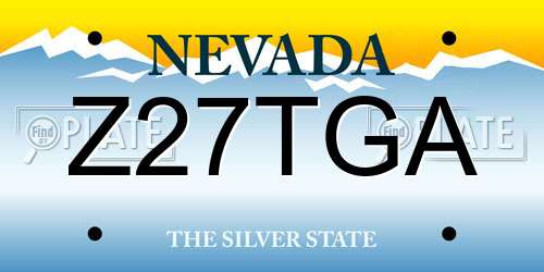 Z27TGA Nevada License Plate