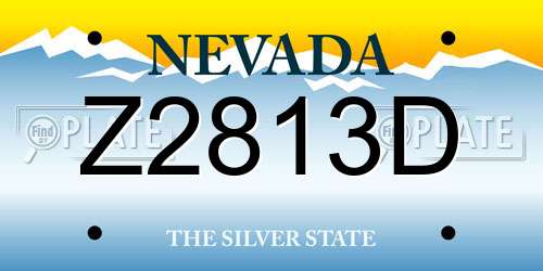 Z2813D Nevada License Plate