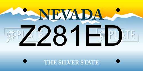 Z281ED Nevada License Plate