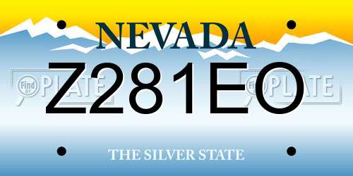 Z281EO Nevada License Plate