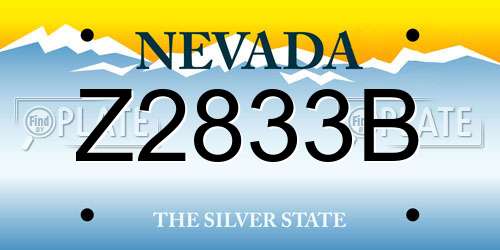 Z2833B Nevada License Plate