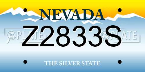 Z2833S Nevada License Plate