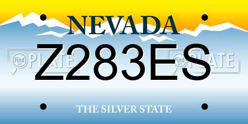 Z283ES Nevada License Plate