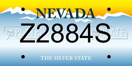 Z2884S Nevada License Plate