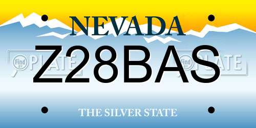 Z28BAS Nevada License Plate