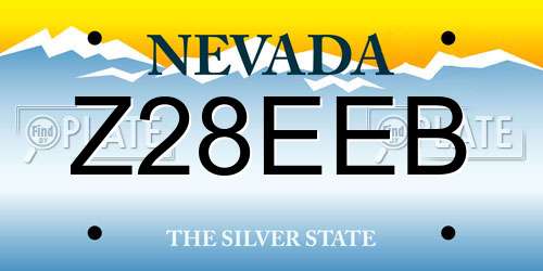 Z28EEB Nevada License Plate