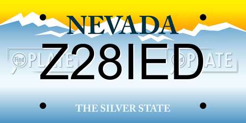 Z28IED Nevada License Plate