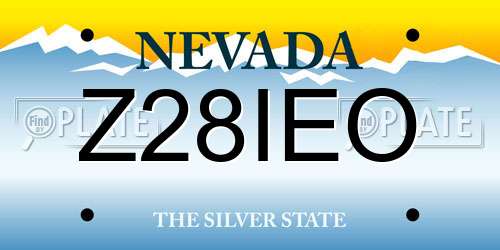 Z28IEO Nevada License Plate