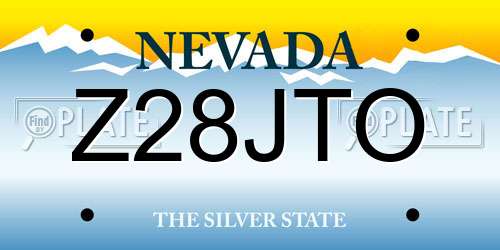 Z28JTO Nevada License Plate