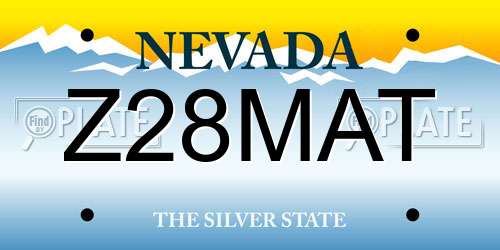 Z28MAT Nevada License Plate