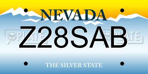Z28SAB Nevada License Plate