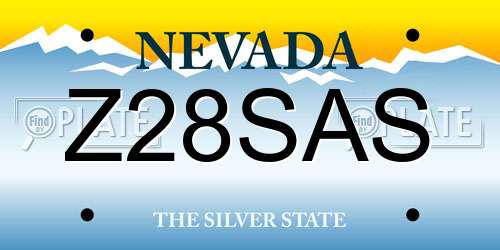 Z28SAS Nevada License Plate
