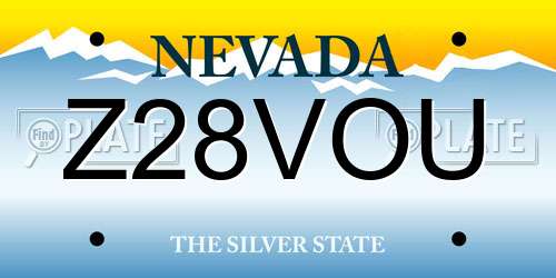 Z28VOU Nevada License Plate