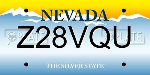 Z28VQU Nevada License Plate