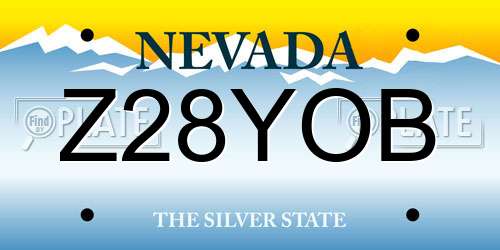 Z28YOB Nevada License Plate