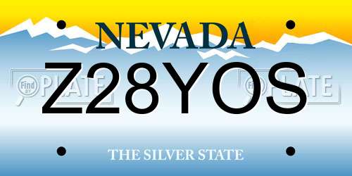 Z28YOS Nevada License Plate