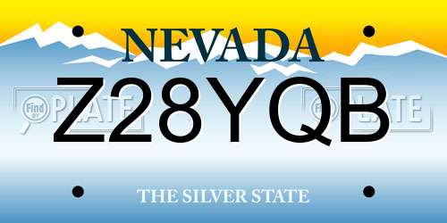 Z28YQB Nevada License Plate