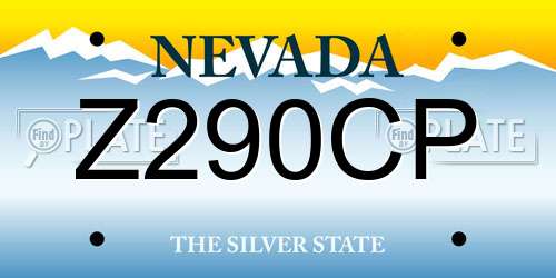 Z290CP Nevada License Plate