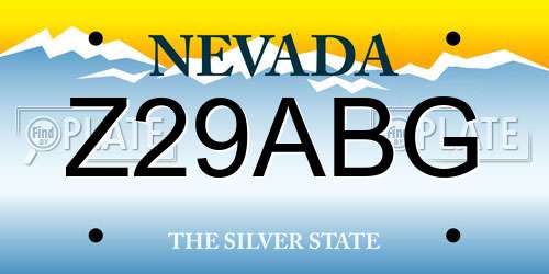 Z29ABG Nevada License Plate