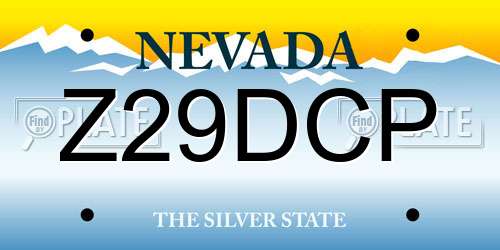 Z29DCP Nevada License Plate