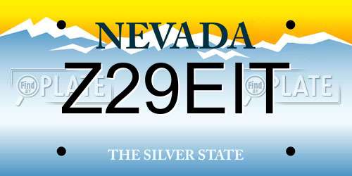 Z29EIT Nevada License Plate