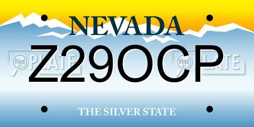 Z29OCP Nevada License Plate