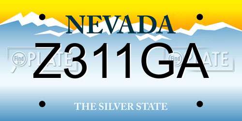 Z311GA Nevada License Plate