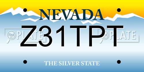 Z31TPT Nevada License Plate