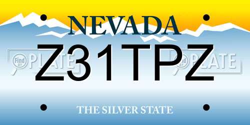 Z31TPZ Nevada License Plate