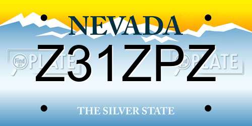 Z31ZPZ Nevada License Plate