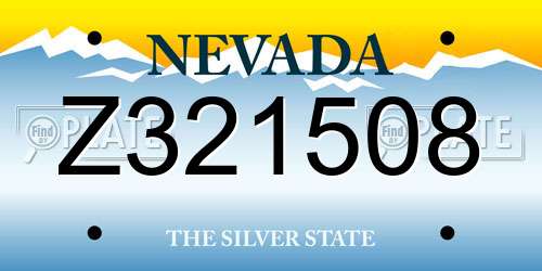 Z321508 Nevada License Plate