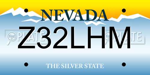 Z32LHM Nevada License Plate