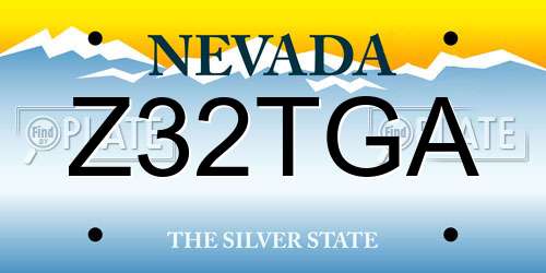 Z32TGA Nevada License Plate
