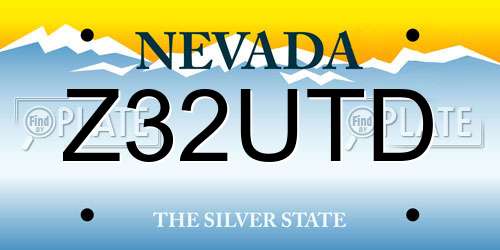 Z32UTD Nevada License Plate