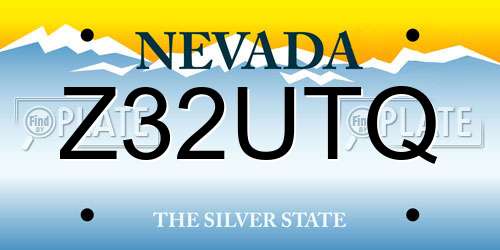 Z32UTQ Nevada License Plate