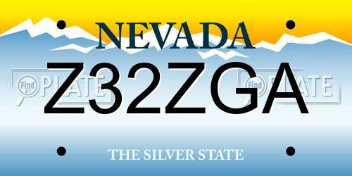 Z32ZGA Nevada License Plate
