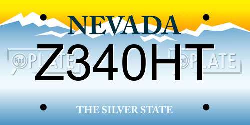 Z340HT Nevada License Plate