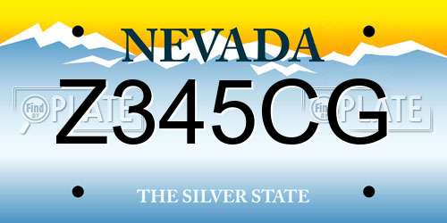 Z345CG Nevada License Plate