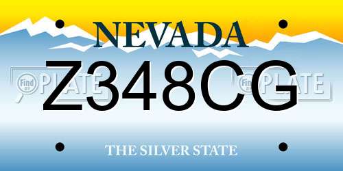 Z348CG Nevada License Plate