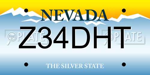 Z34DHT Nevada License Plate