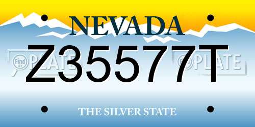 Z35577T Nevada License Plate