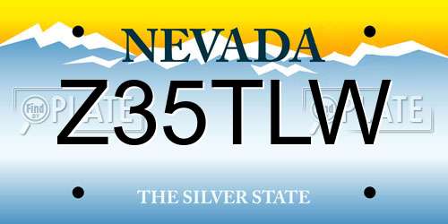 Z35TLW Nevada License Plate