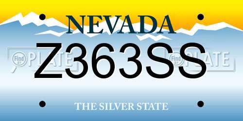 Z363SS Nevada License Plate