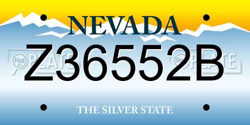 Z36552B Nevada License Plate